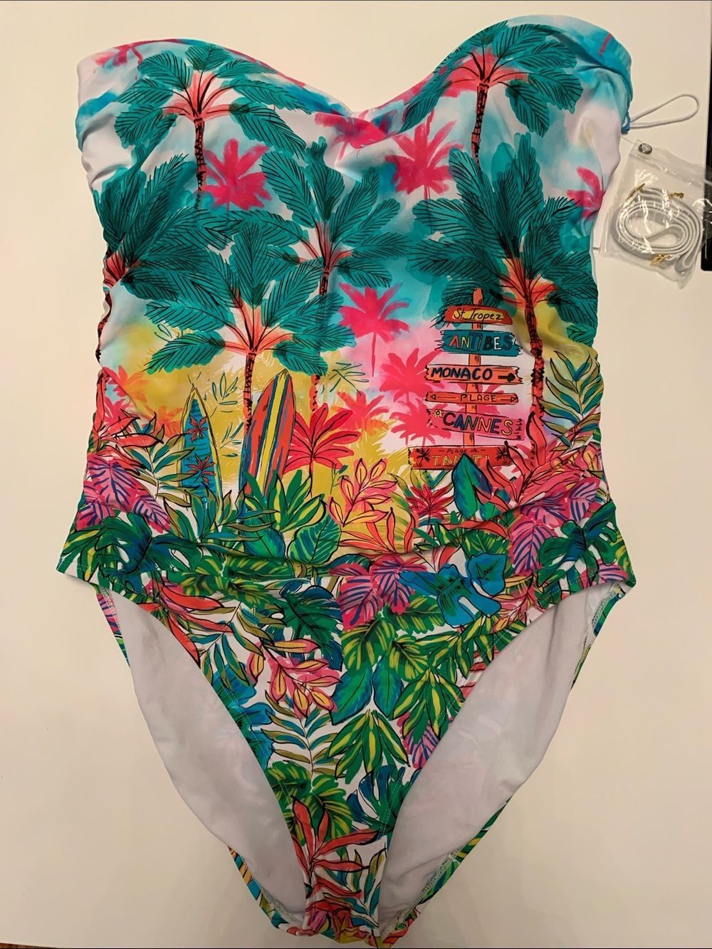 NWT Blue|Rod BeAtTie Tropical One-Piece Swimsuit - Multicolor Size 14
